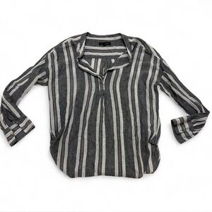 Banana Republic Gray and White Striped Shirt